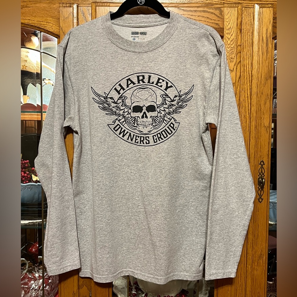 Harley Owners Group® (HOG) Unisex Flying Skull Logo Long Sleeve Crewneck- RARE‼️